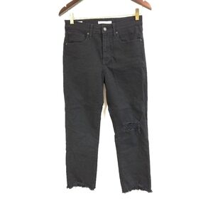 Levis | 724 Classic Black Distressed Women's Cropped Jeans